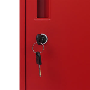 Stahl Schliessfachschrank 3 Türen rot, 90x38x45cm Spind