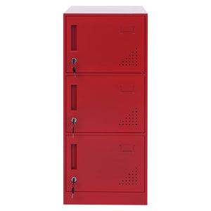 Stahl Schliessfachschrank 3 Türen rot, 90x38x45cm Spind