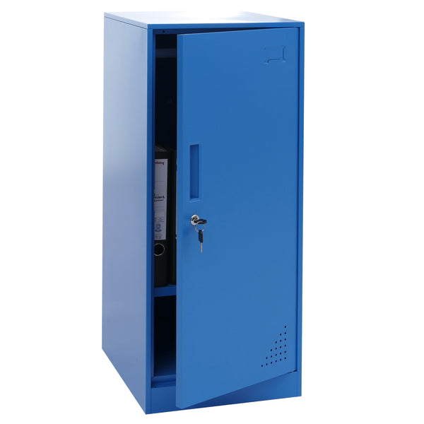 Stahl Schliessfachschrank mit Kleiderstange, blau, 90x38x45cm