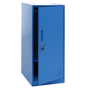 Stahl Schliessfachschrank mit Kleiderstange, blau, 90x38x45cm