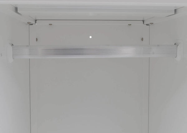 Stahltür Schliessfachschrank mit Kleiderstange, weiss, 90x38x45cm