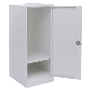 Stahltür Schliessfachschrank mit Kleiderstange, weiss, 90x38x45cm
