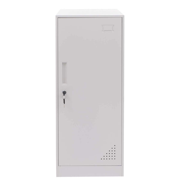 Stahltür Schliessfachschrank mit Kleiderstange, weiss, 90x38x45cm