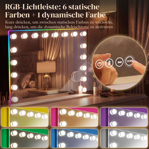 Schminkspiegel mit LED dimmbar Bluetooth Lautsprecher Vergrösserung