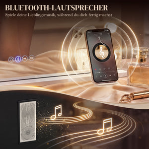 Schminkspiegel mit LED dimmbar Bluetooth Lautsprecher Vergrösserung