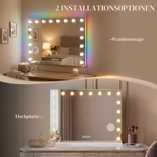 Schminkspiegel mit LED dimmbar Bluetooth Lautsprecher Vergrösserung