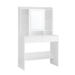 Dressing table/vanity with LED lighting and large mirror