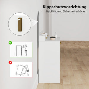 Schminktisch mit Spiegel und Schubladen kompakt weiss