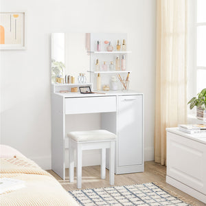 Dressing table with drawer, white