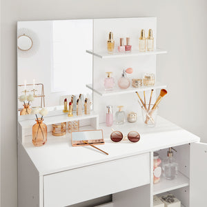Dressing table with drawer, white