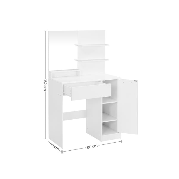 Dressing table with drawer, white