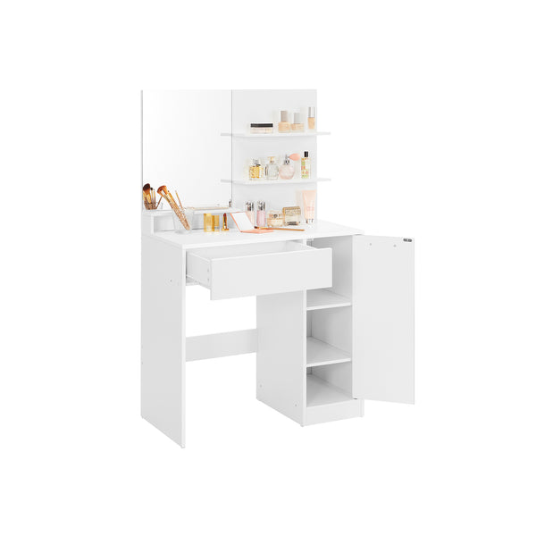 Dressing table with drawer, white