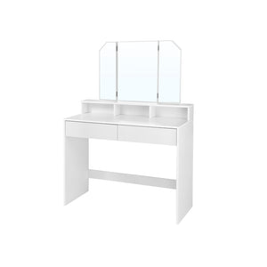 White vanity table with mirror