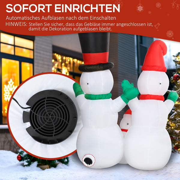 Schneemann aufblasbar mit LED Weihnachtsdeko für aussen und innen