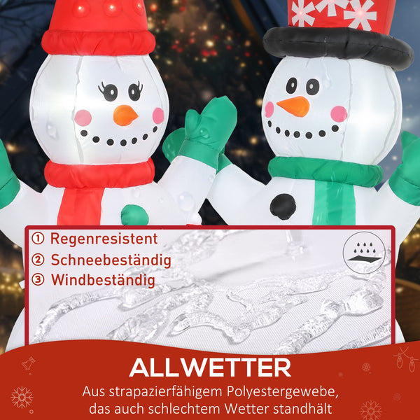 Schneemann aufblasbar mit LED Weihnachtsdeko für aussen und innen
