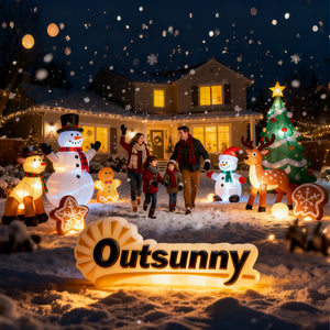 Schneemann aufblasbar mit LED Weihnachtsdeko für aussen und innen