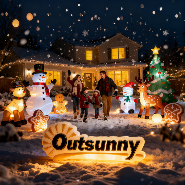 Schneemann aufblasbar mit LED Weihnachtsdeko für aussen und innen