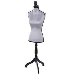 Schneiderpuppe Schaufensterpuppe Torso weiblich Schaumstoff Samt grau