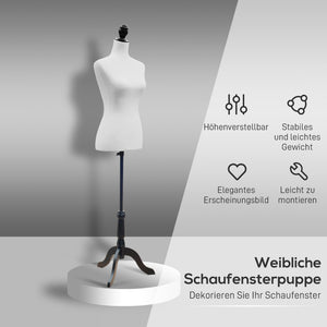 Schneiderpuppe Kleiderpuppe Schaufensterpuppe Mannequin Schaumstoff Holz weiss