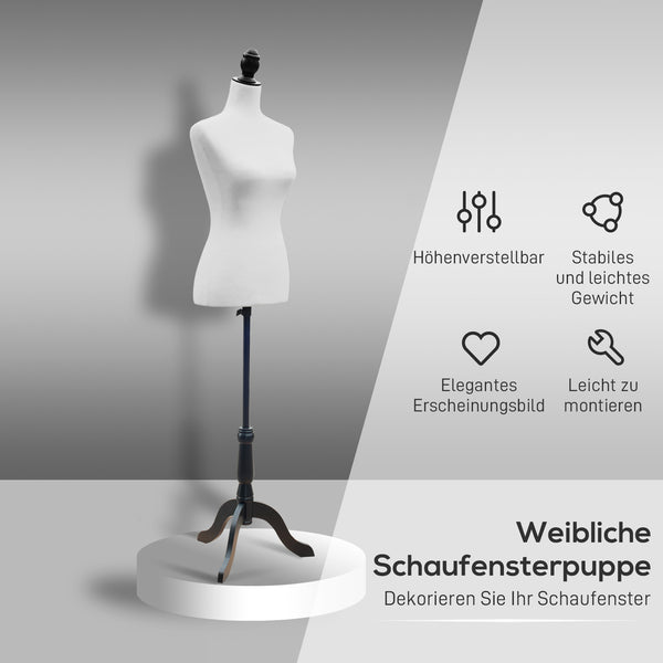 Schneiderpuppe Kleiderpuppe Schaufensterpuppe Mannequin Schaumstoff Holz weiss