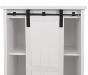 Schrank Kommode Highboard Schiebetür 8 Staufächer Industrial 163x76x38cm weiss