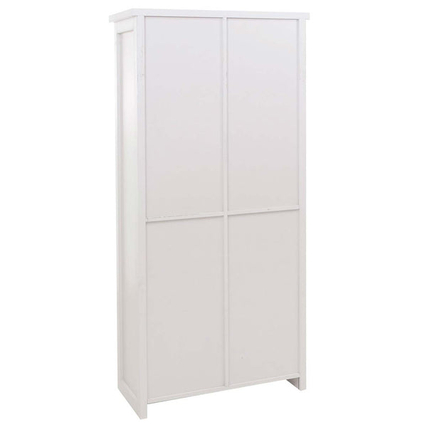 Schrank Kommode Highboard Schiebetür 8 Staufächer Industrial 163x76x38cm weiss