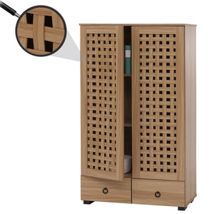 Schrank Wohnzimmerschrank 2 Türen 2 Schubladen 138x80x36cm braun
