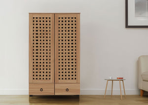Schrank Wohnzimmerschrank 2 Türen 2 Schubladen 138x80x36cm braun