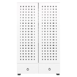 Schrank Wohnzimmerschrank 2 Türen 2 Schubladen 138x80x36cm weiss