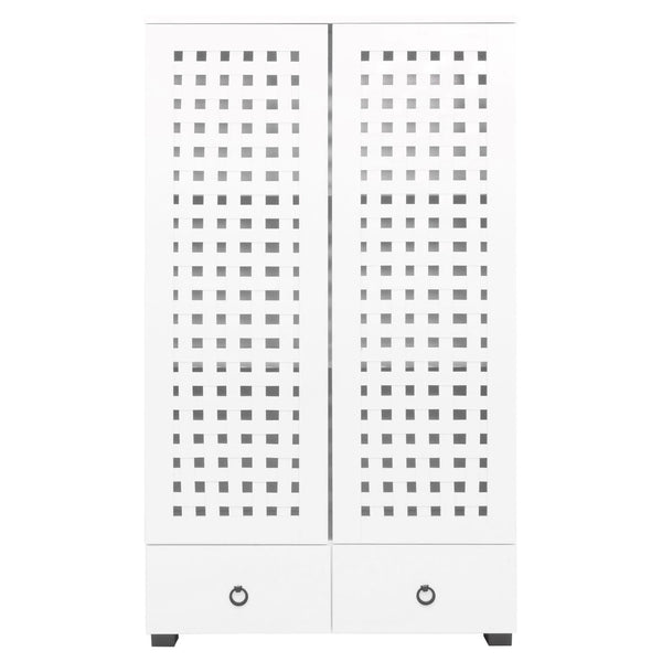 Schrank Wohnzimmerschrank 2 Türen 2 Schubladen 138x80x36cm weiss