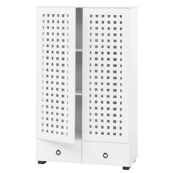 Schrank Wohnzimmerschrank 2 Türen 2 Schubladen 138x80x36cm weiss