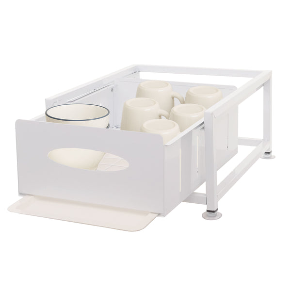Schrankschublade mit Tablett Küchenauszug Geschirrablage 19x34x42cm weiss