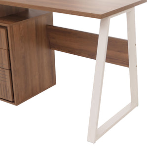 Schreibtisch Braun mit Schublade, Bürotisch aus Melaminholz