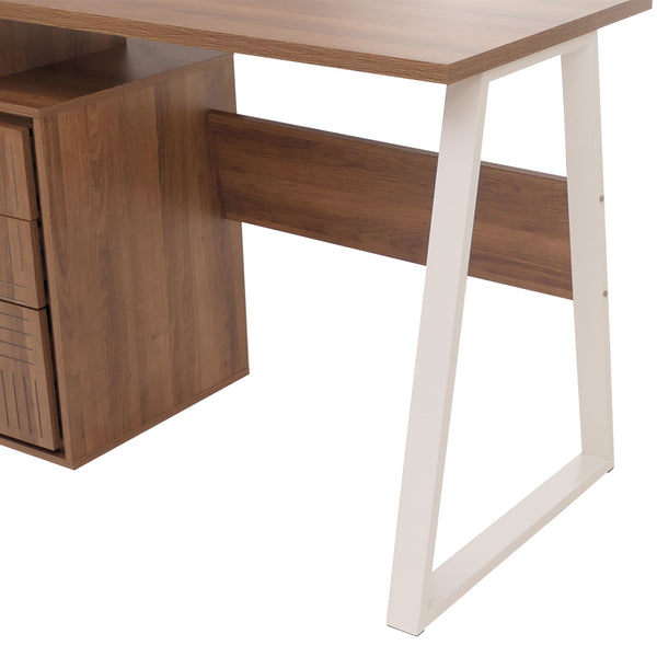 Schreibtisch Braun mit Schublade, Bürotisch aus Melaminholz