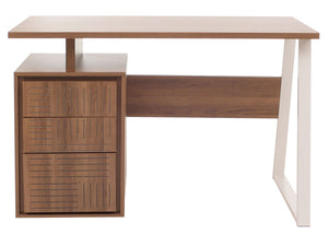 Schreibtisch Braun mit Schublade, Bürotisch aus Melaminholz
