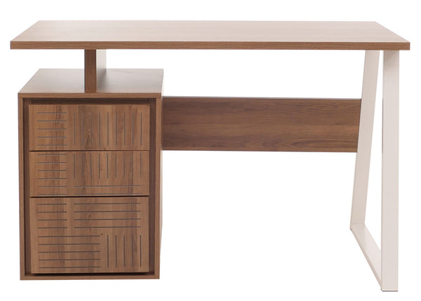 Schreibtisch Braun mit Schublade, Bürotisch aus Melaminholz