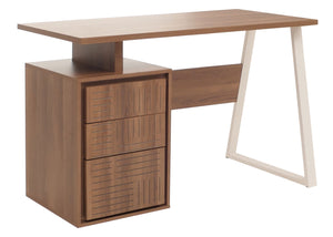 Schreibtisch Braun mit Schublade, Bürotisch aus Melaminholz