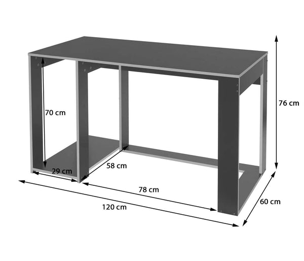 Schreibtisch Computertisch Bürotisch, 120x60x76cm schwarz-grün