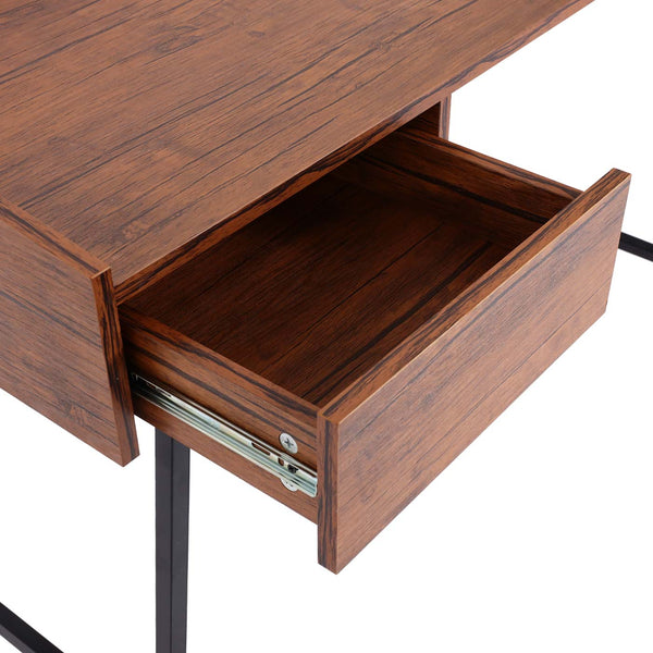 Schreibtisch Bürotisch Computertisch Schublade 3D-Struktur 98x114x60cm braun