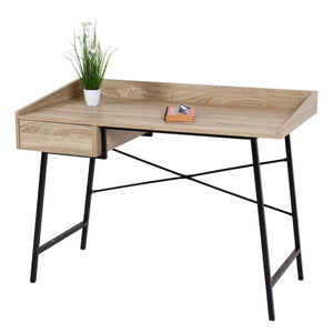 Schreibtisch Bürotisch Computertisch Schublade 3D-Struktur 98x114x60cm Eiche-Optik