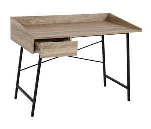 Schreibtisch Bürotisch Computertisch Schublade 3D-Struktur 98x114x60cm Eiche-Optik