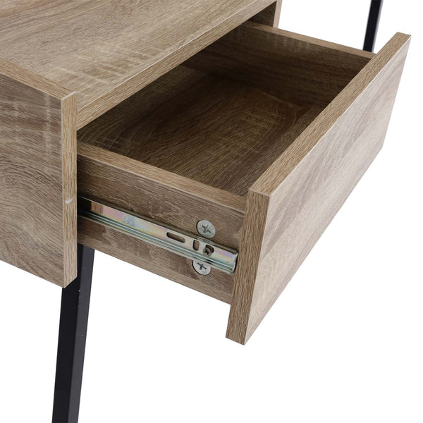 Schreibtisch Bürotisch Computertisch Schublade 3D-Struktur 98x114x60cm Eiche-Optik