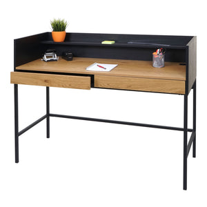 Schreibtisch Bürotisch Computertisch Schublade 120x50cm Holz Metall Eiche-Optik