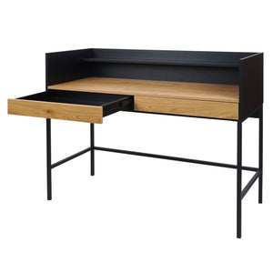 Schreibtisch Bürotisch Computertisch Schublade 120x50cm Holz Metall Eiche-Optik