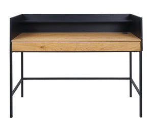 Schreibtisch Bürotisch Computertisch Schublade 120x50cm Holz Metall Eiche-Optik