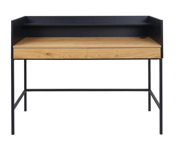 Schreibtisch Bürotisch Computertisch Schublade 120x50cm Holz Metall Eiche-Optik