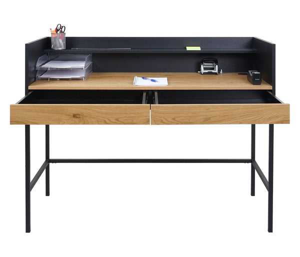 Schreibtisch Bürotisch Computertisch Schublade 120x50cm Holz Metall Eiche-Optik