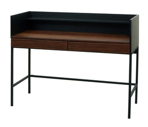 Schreibtisch Bürotisch Computertisch Schublade 120x50cm Holz Metall Walnuss-Optik
