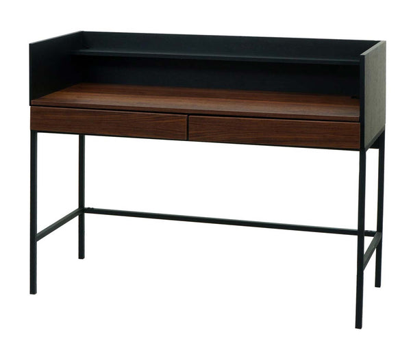 Schreibtisch Bürotisch Computertisch Schublade 120x50cm Holz Metall Walnuss-Optik