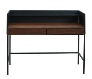 Schreibtisch Bürotisch Computertisch Schublade 120x50cm Holz Metall Walnuss-Optik